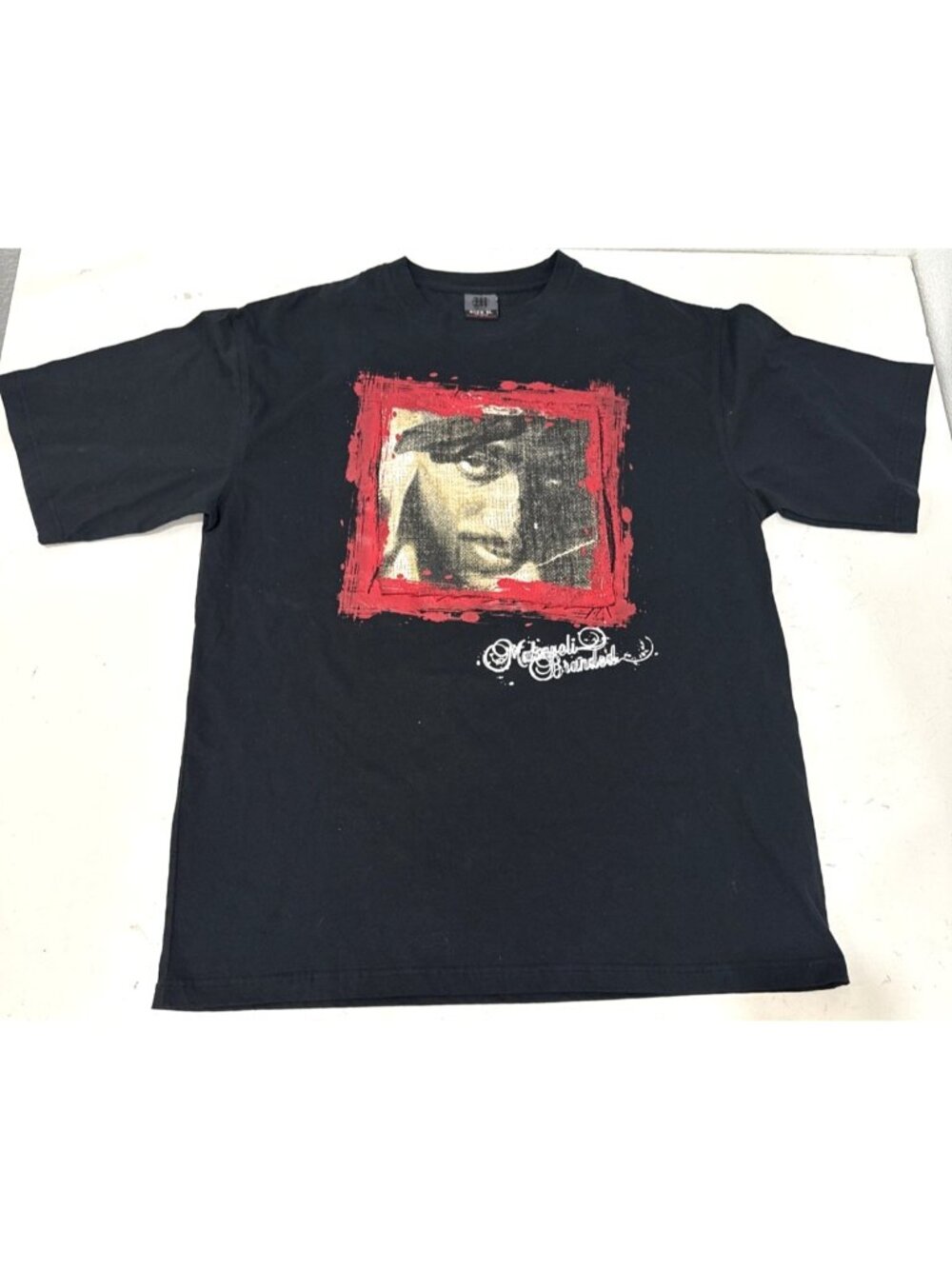 VTG Y2K Makaveli Branded Tupac 2pac Shakur Black Hip Hop Rap T Shirt Tee Mens XL